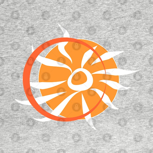 Circular sun symbol in orange tones by Dani Vittz